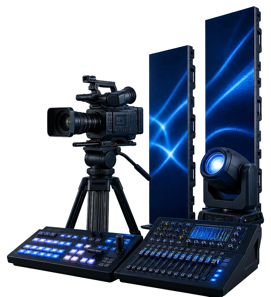 Corporate event production company in Ahmedabad with professional live streaming and AV equipment